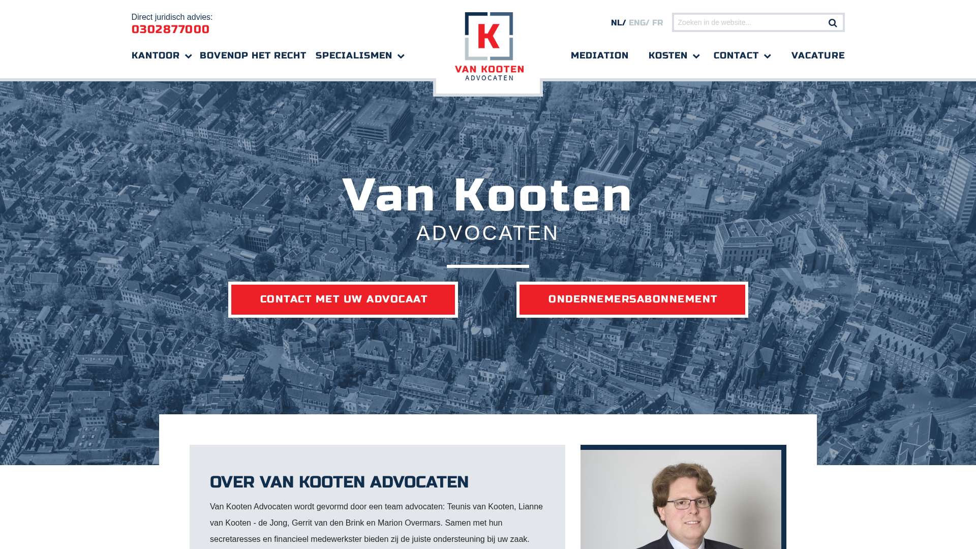Screenshot of vankootenadvocaten.nl