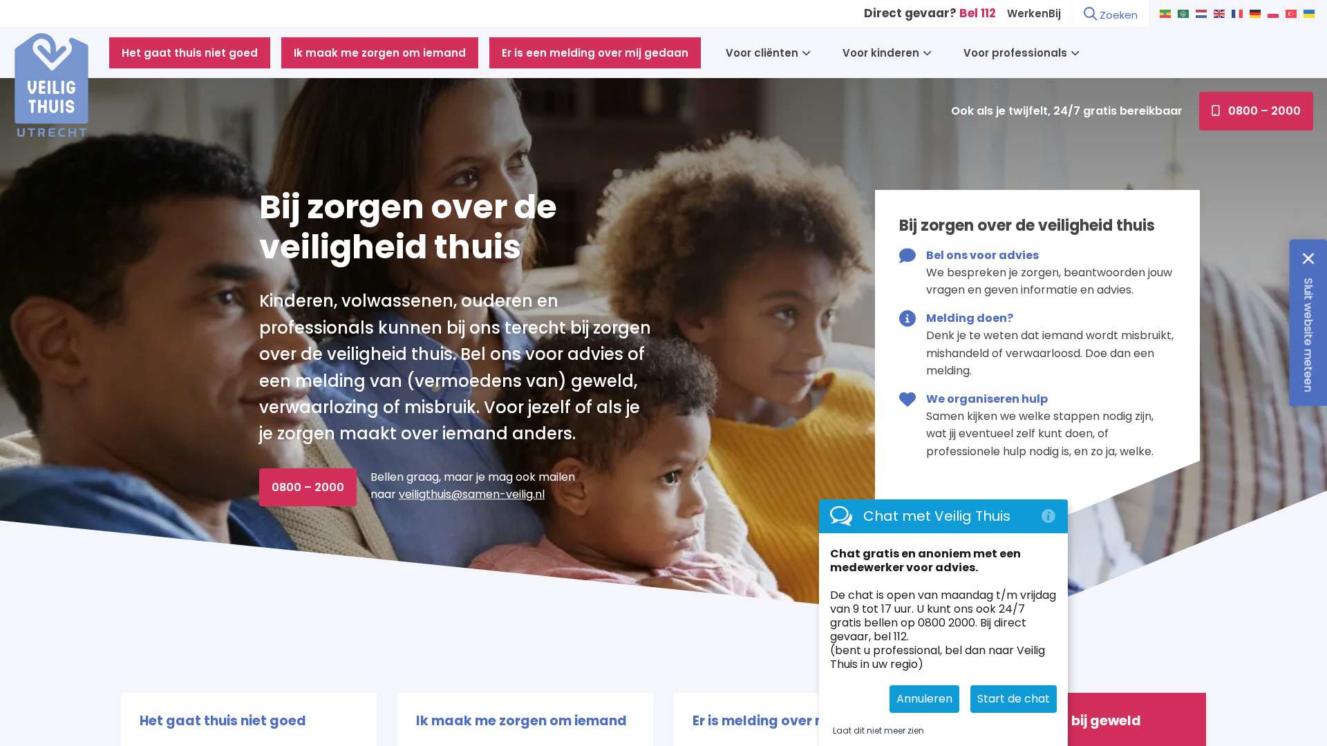 Screenshot of veiligthuisutrecht.nl