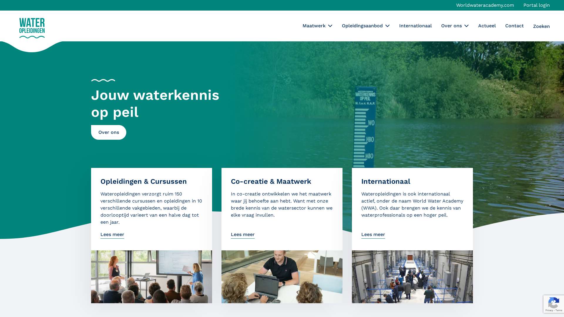 Screenshot of wateropleidingen.nl