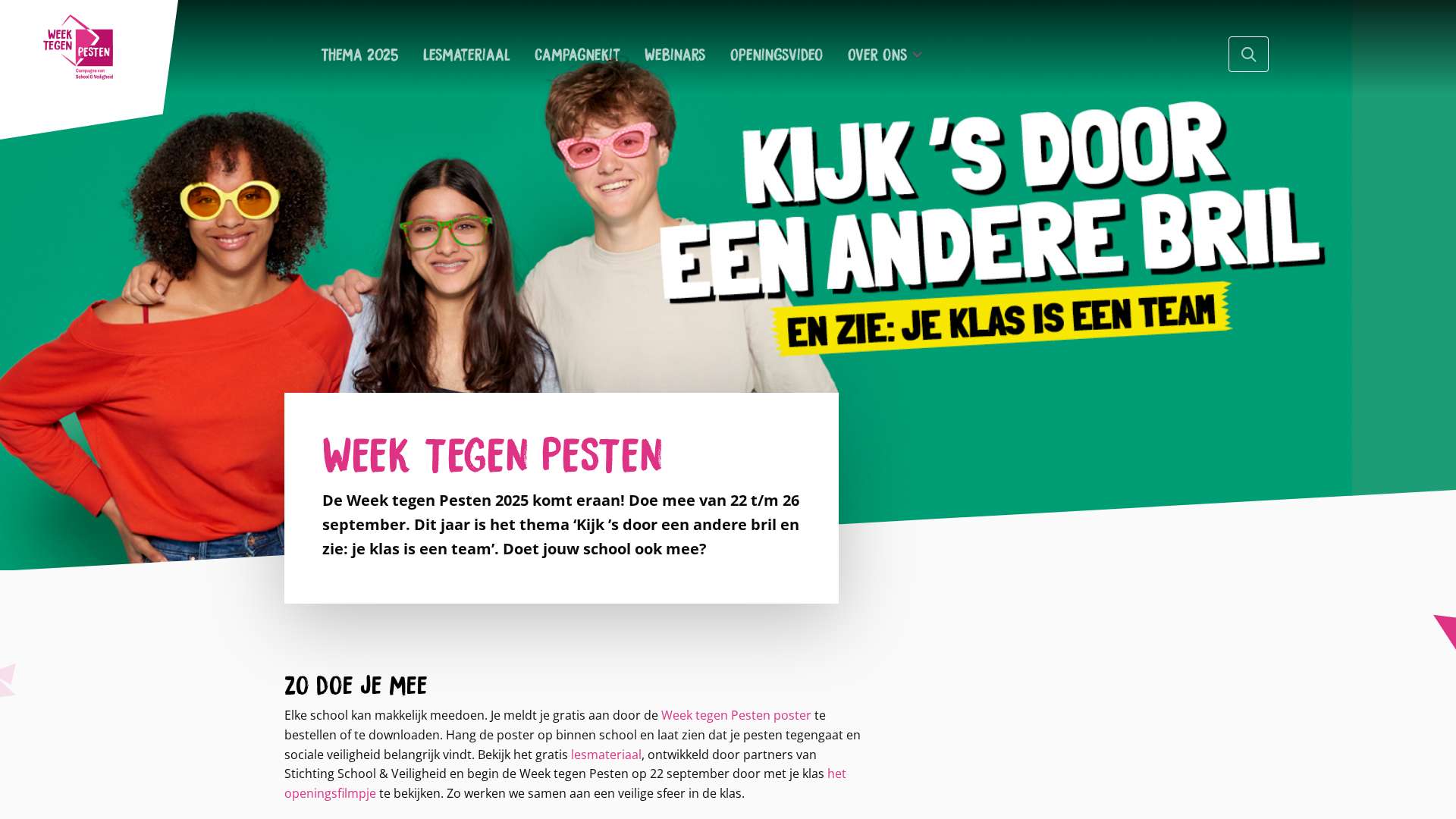 Screenshot of weektegenpesten.nl