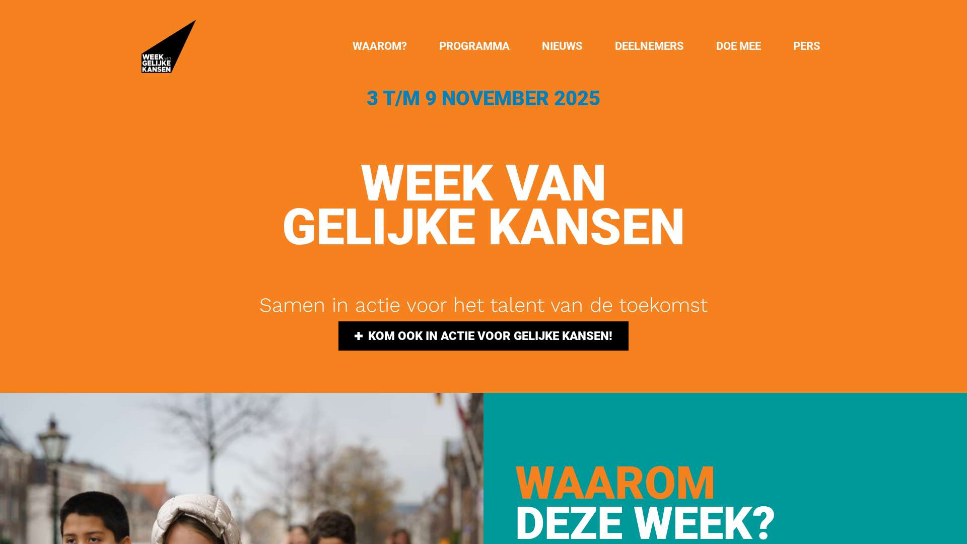 Screenshot of weekvangelijkekansen.nl