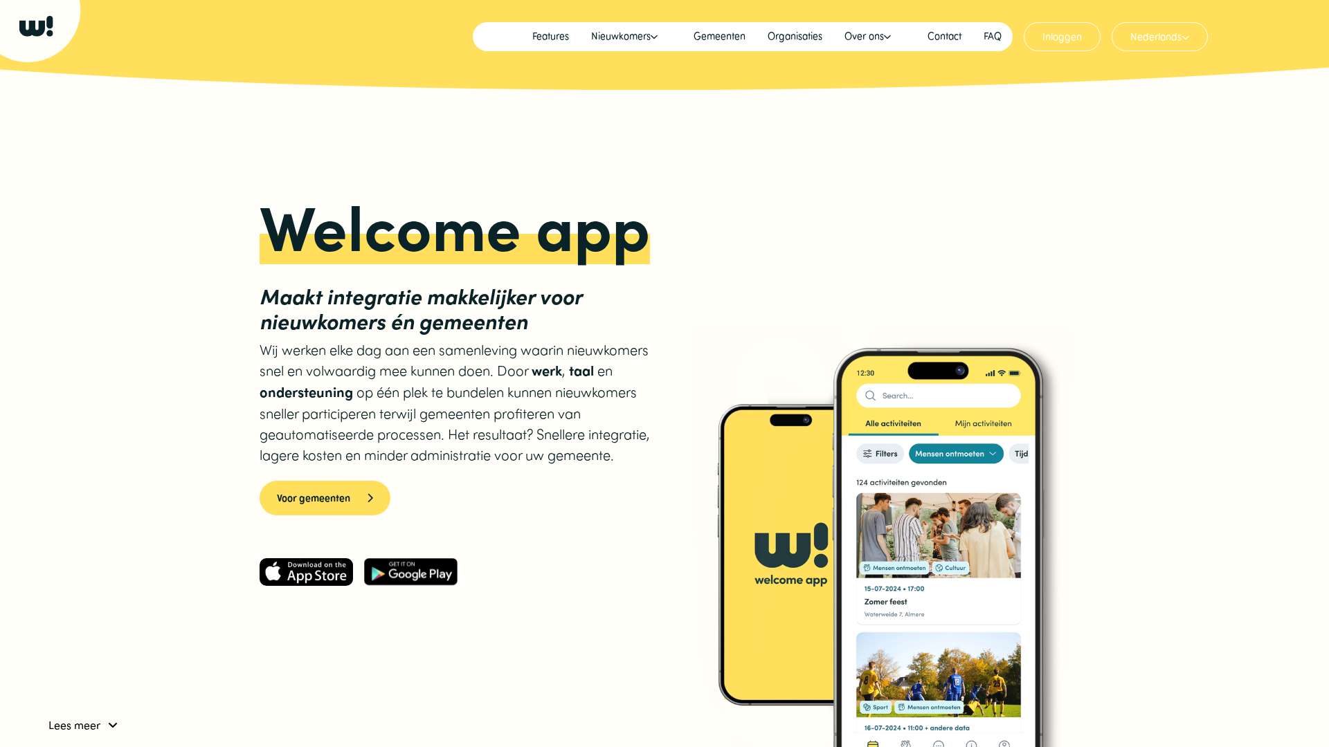 Screenshot of welcomeapp.nl